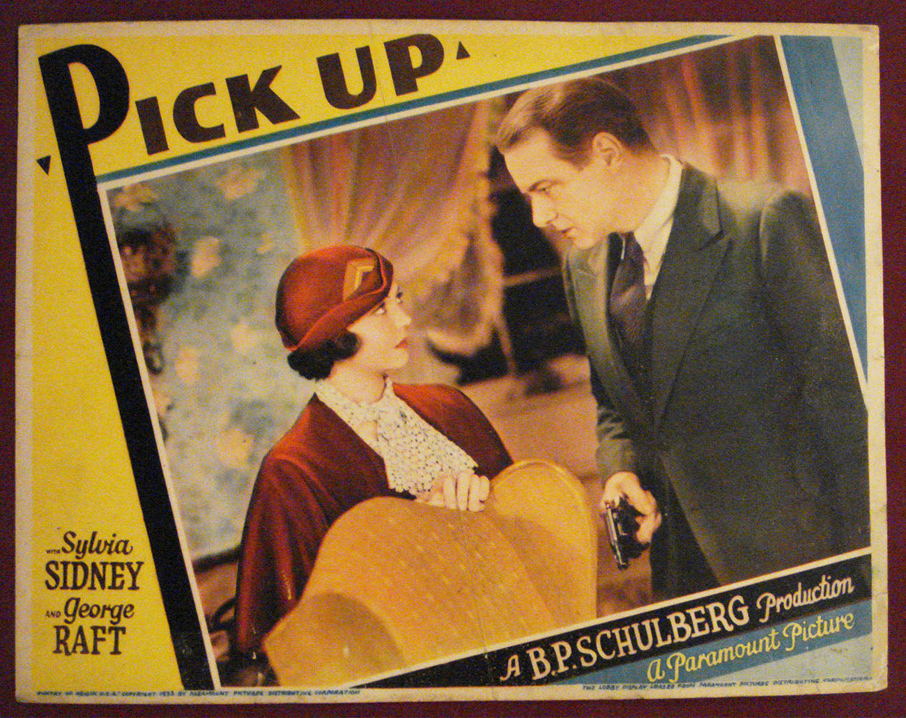 Pick-up (1933) Lobby Card (Fine condition) Sylvia Sidney, George Raft