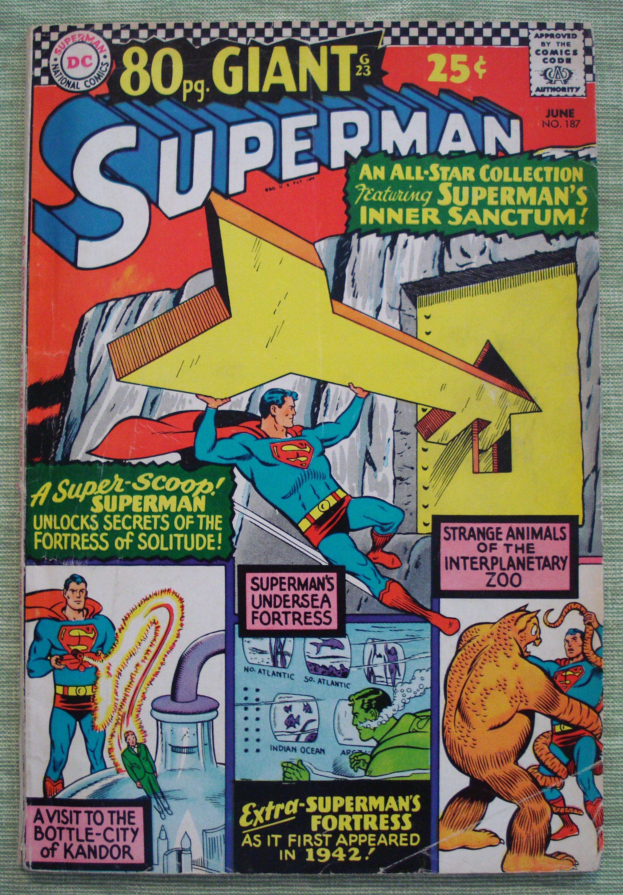 80 Pg Giant Superman #187 DC Comics June 1966 – 48StarCollectibles