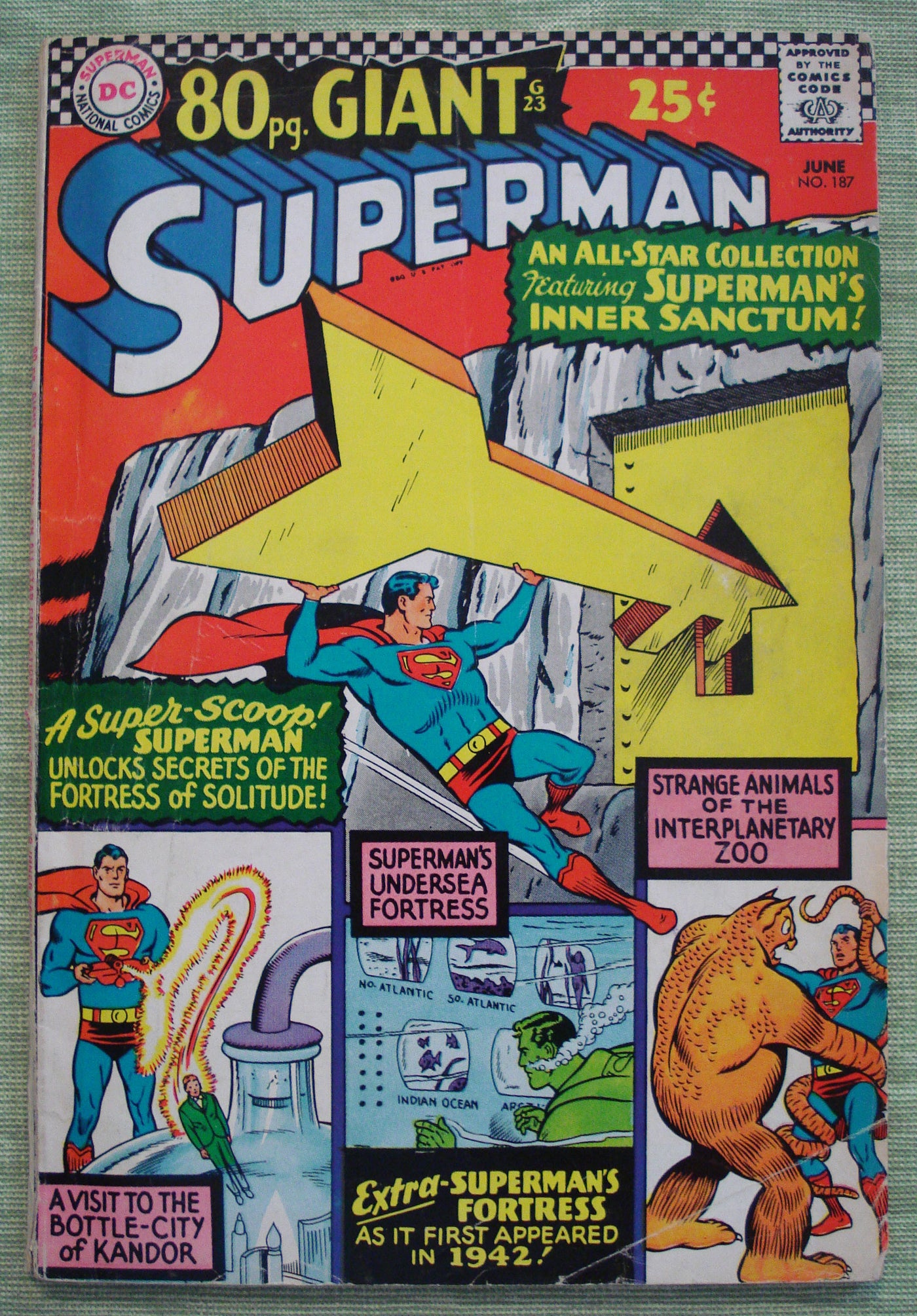 80 Pg Giant Superman #187 DC Comics June 1966