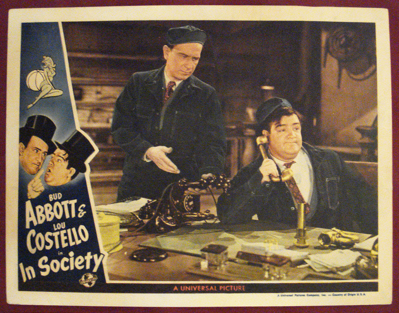 Abbott & Costello In Society (1944) Lobby Card (Very Fine condition)