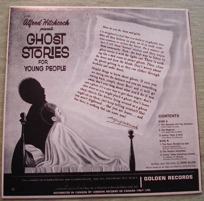 Alfred Hitchcock Presents Ghost Stories For Young People (1962) Vinyl LP 33rpm LP89
