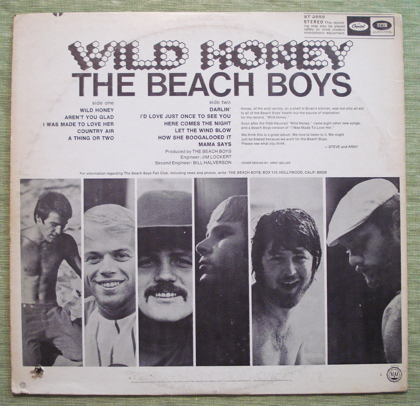The Beach Boys Wild Honey Vinyl LP 33rpm ST2859
