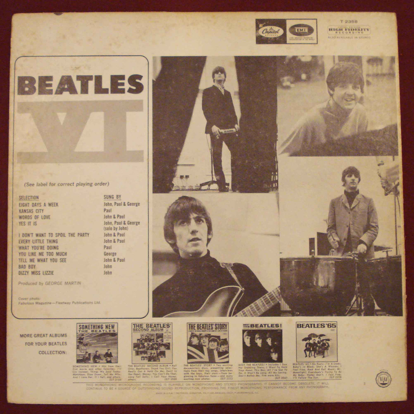 The Beatles '65 (1965) Vinyl LP 33rpm T2228