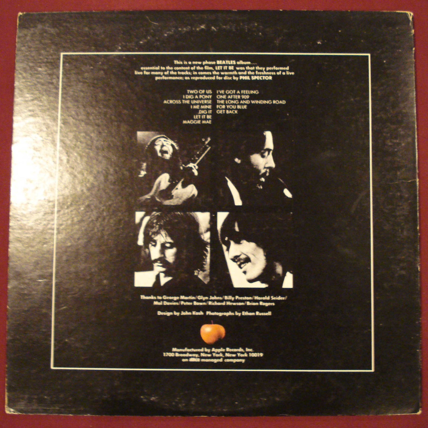 The Beatles - Let It Be (1970) Vinyl LP 33rpm AR34001
