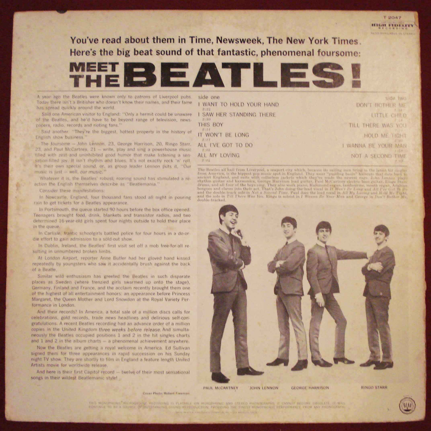 The Beatles - Meet the Beatles Stereo (1964) Vinyl LP 33rpm ST2407