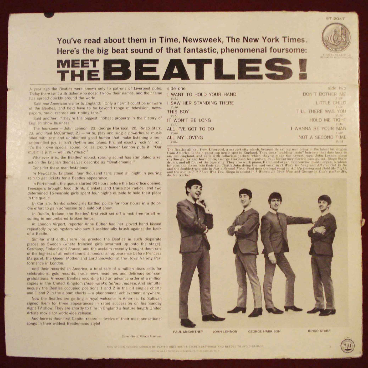 The Beatles - Meet the Beatles Mono (1964) Vinyl LP 33rpm T2407