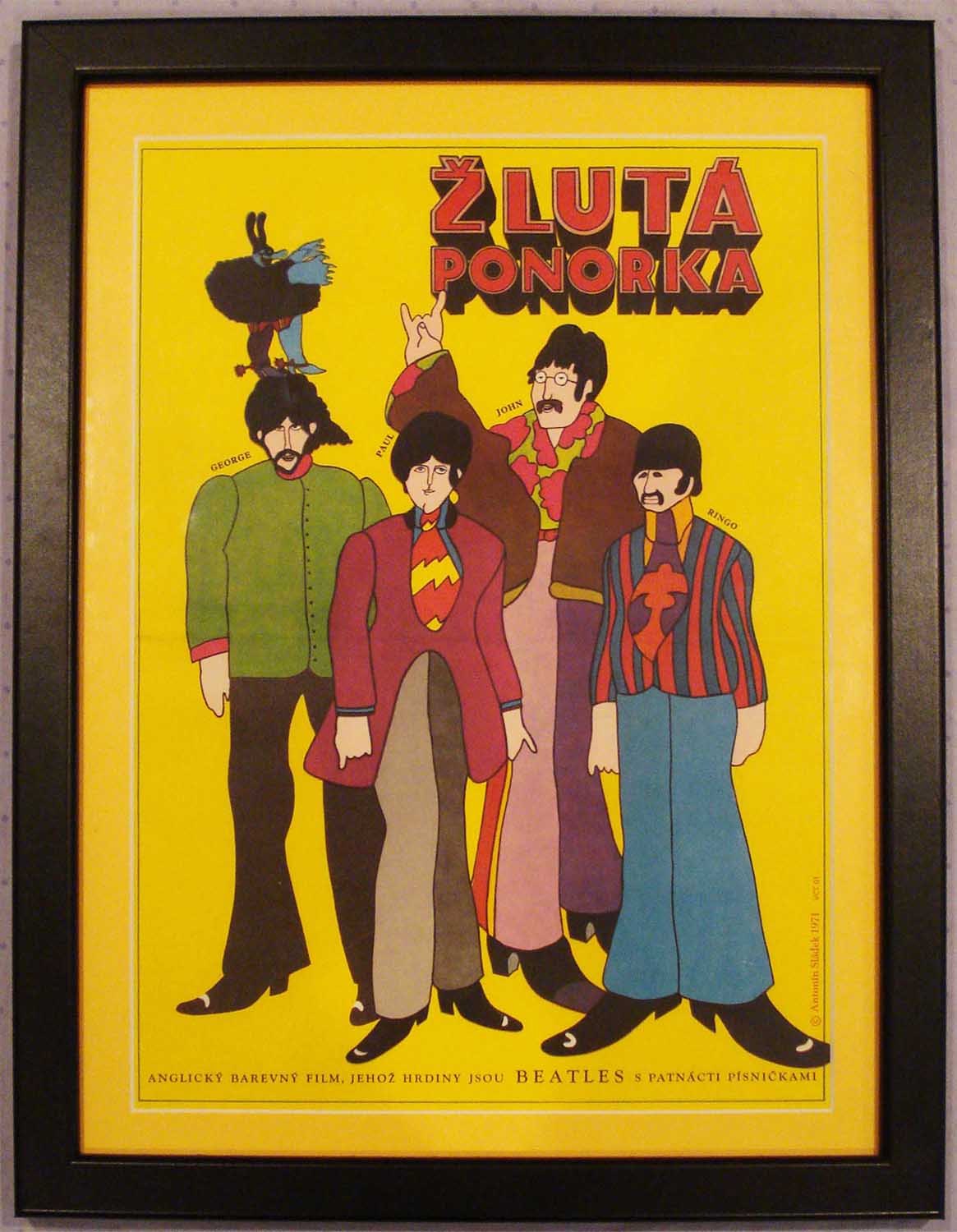 The Beatles Yellow Submarine-Žlutá Ponorka (1968) Czech Language Poster from 1971 (Fine to Very Fine)