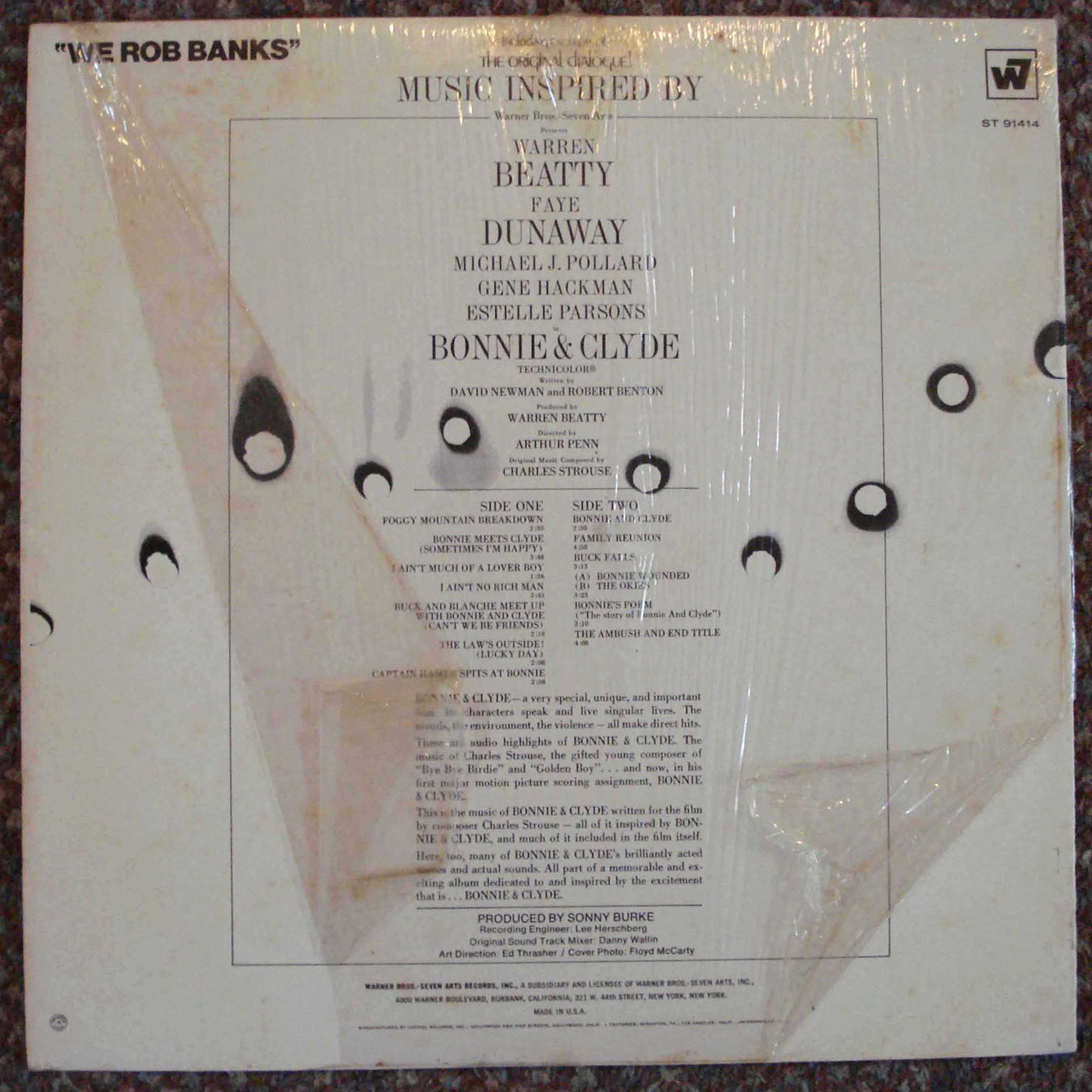 Bonnie and Clyde - Original Film Soundtrack (1967) Vinyl LP 33rpm ST91414