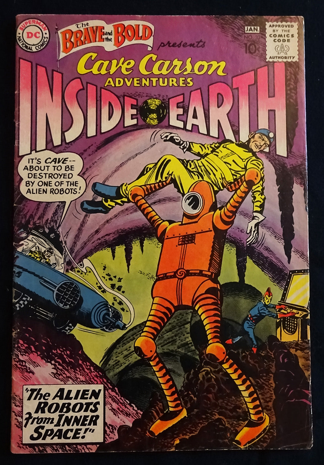The Brave And The Bold presents Cave Carson Adventures Inside Earth #33 DC Comics January 1960