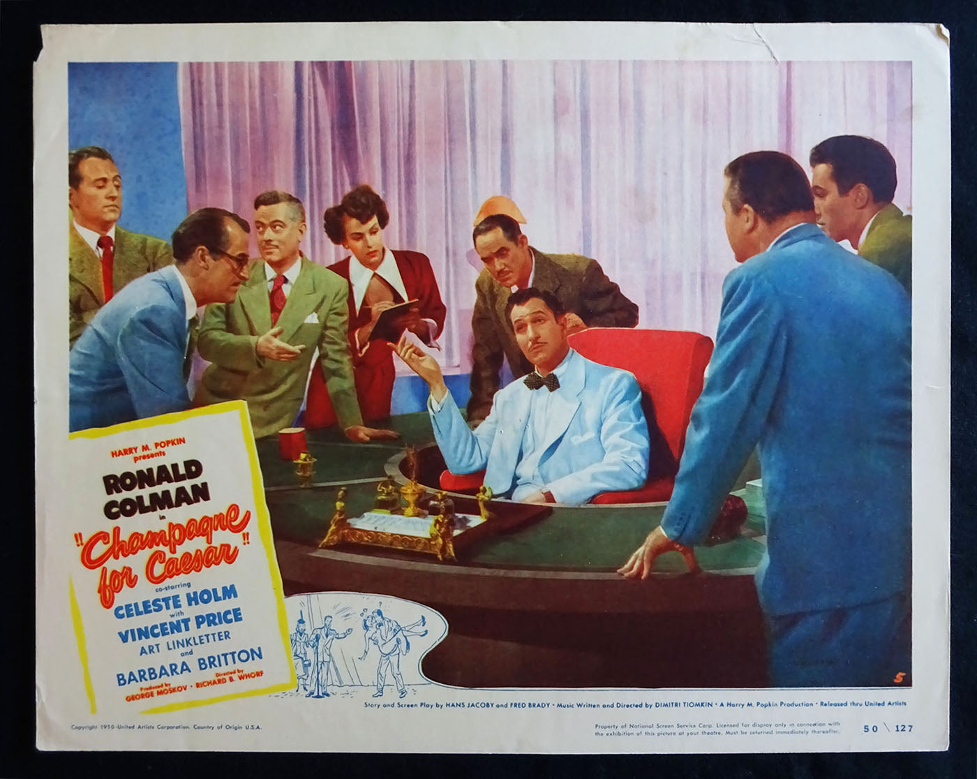 Champagne For Caesar (1950) Lobby Card (Very Fine Condition) Ronald Colman, Celeste Holm, Vincent Price, Art Linkletter