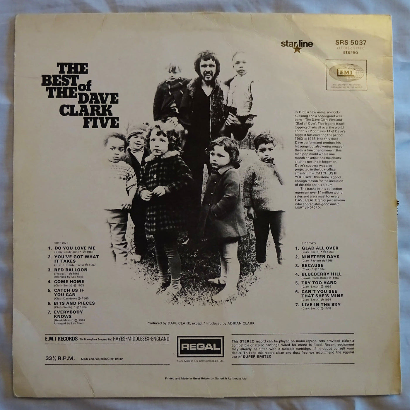 The Best Of The Dave Clark Five Vinyl LP 33rpm SRS 5037