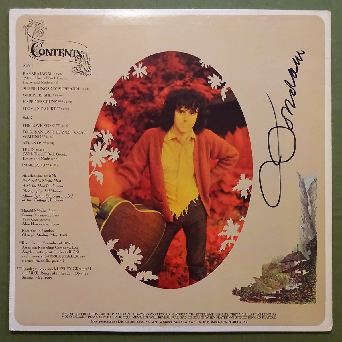 Donovan - Barabajagal (1968) Vinyl LP 33rpm BN24681 Autographed by Donovan