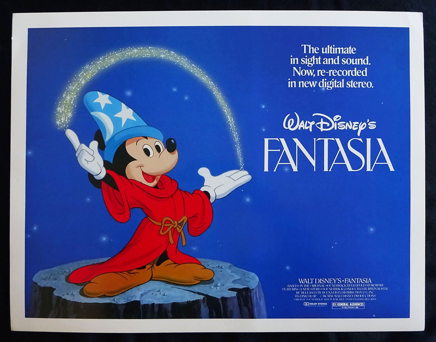 Fantasia Lobby Cards Envelope + 8 (11x14) Full Color Scenes Very Fine Condition Re-Release