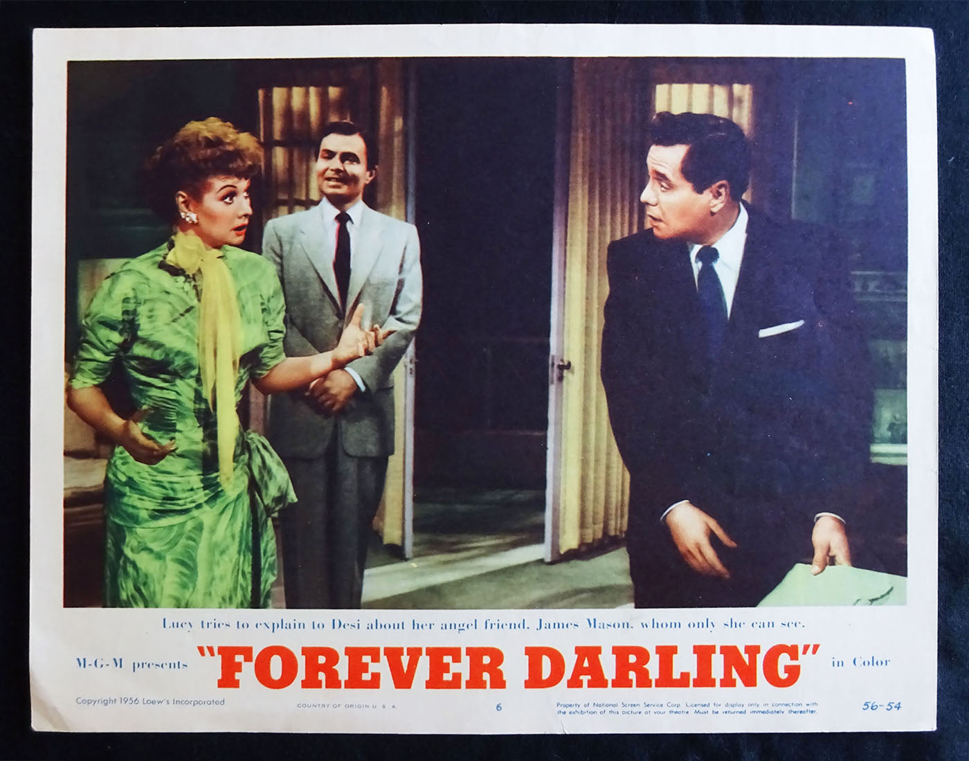Forever Darling (1956) Lobby Card (Very Fine condition) Lucille Ball, Desi Arnaz, James Mason
