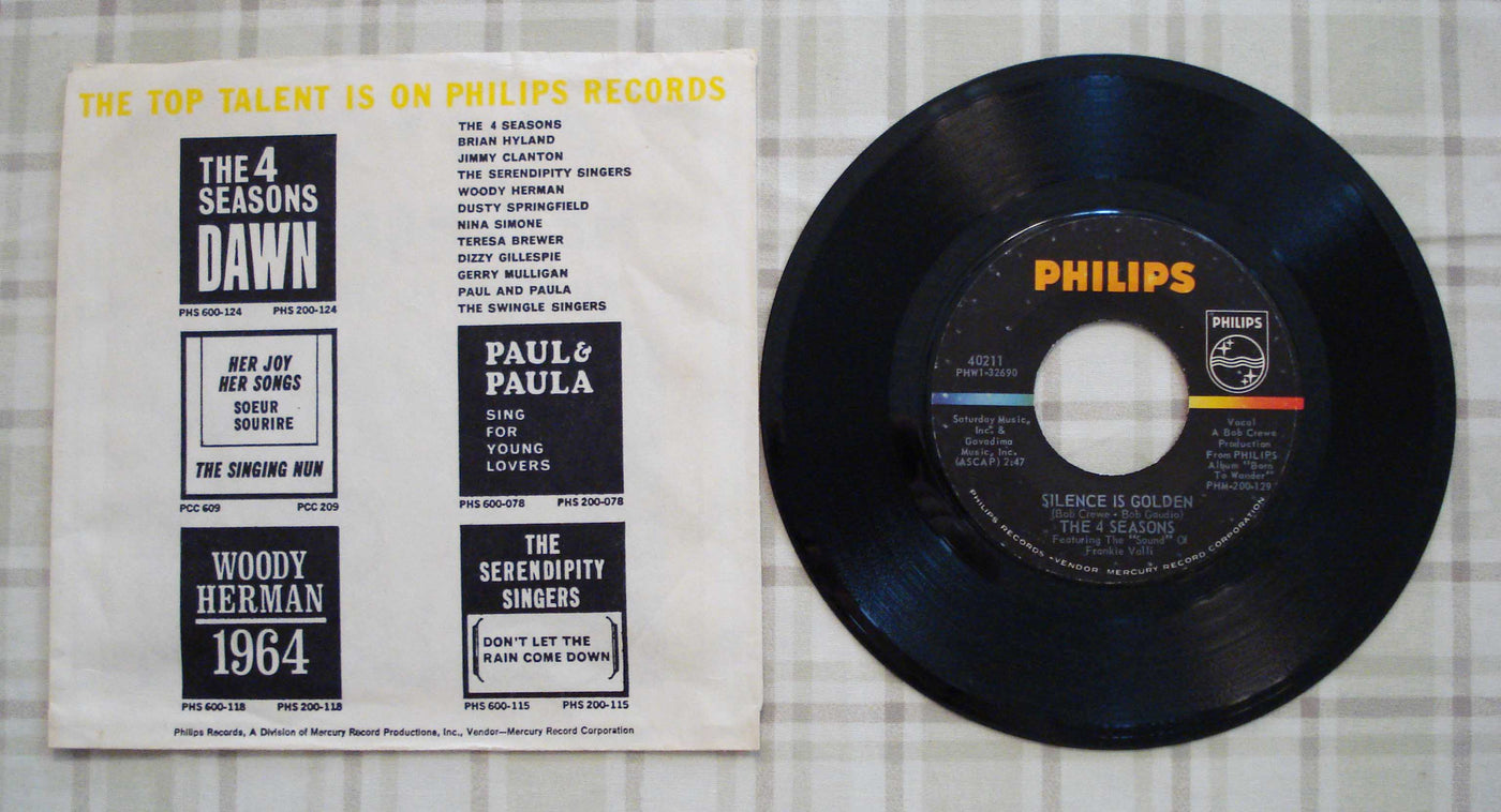 The Four Seasons - Rag Doll-Silence Is Golden (1964) Vinyl Single 45rpm 40211 PHW1-32690