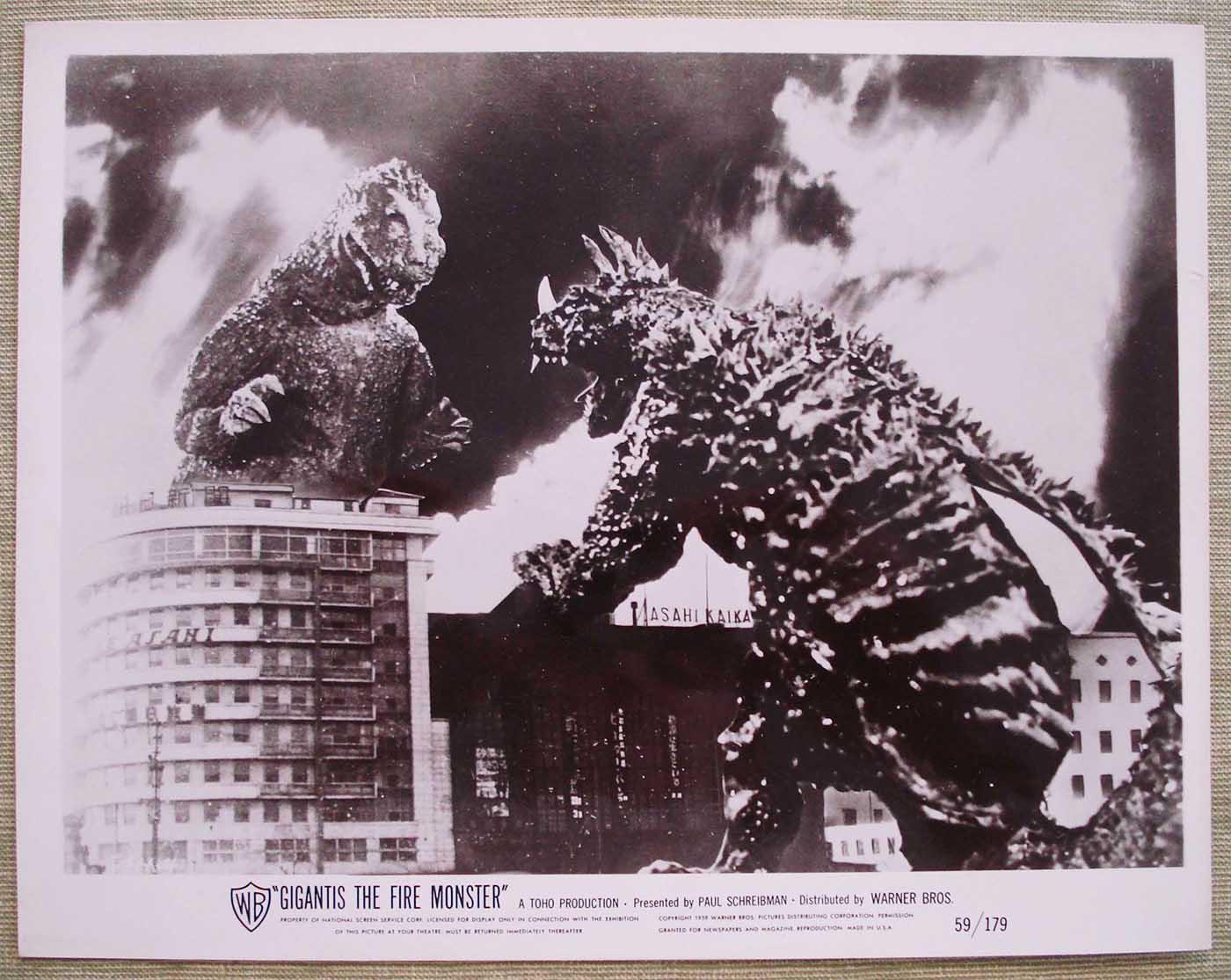 Giantis (Godzilla) The Fire Monster (1955) Original Lobby Card (Fine to Very Fine)