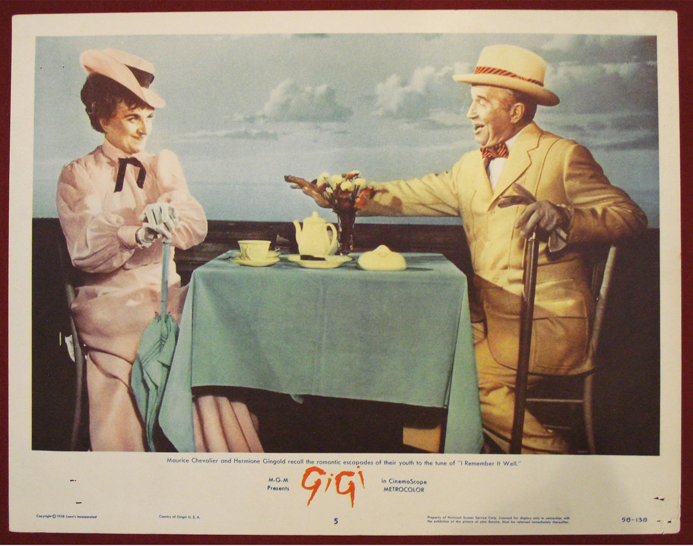 Gigi (1958) Lobby Card (Very Fine condition) Maurice Chevalier & Herminone Gingold