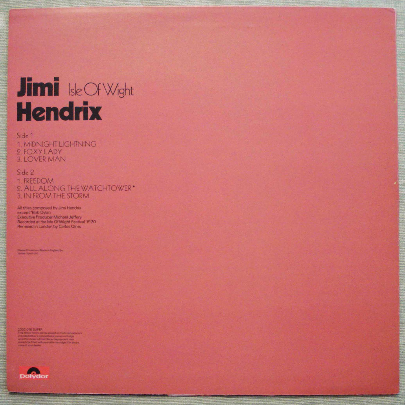 Jimi Hendrix - Isle of Wight (1971) Vinyl LP 33rpm 2302016
