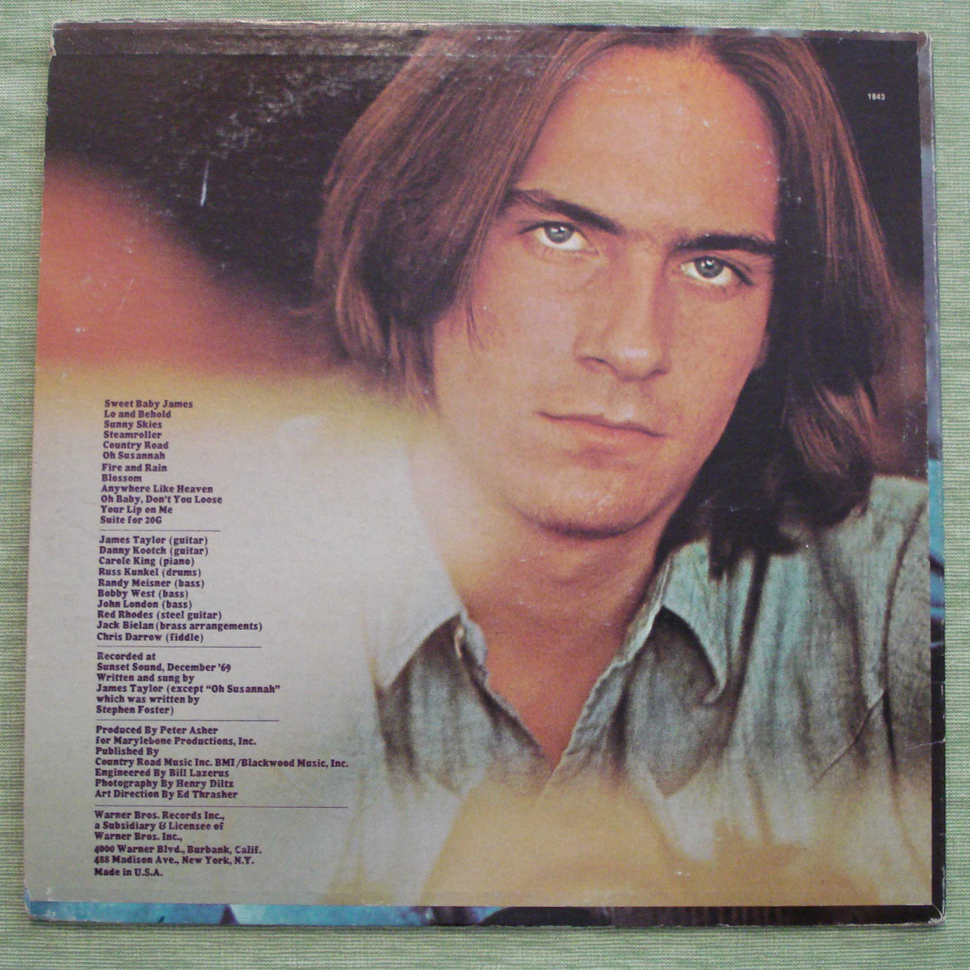 James Taylor - Sweet Baby James (1970) Vinyl LP 33rpm WS1843