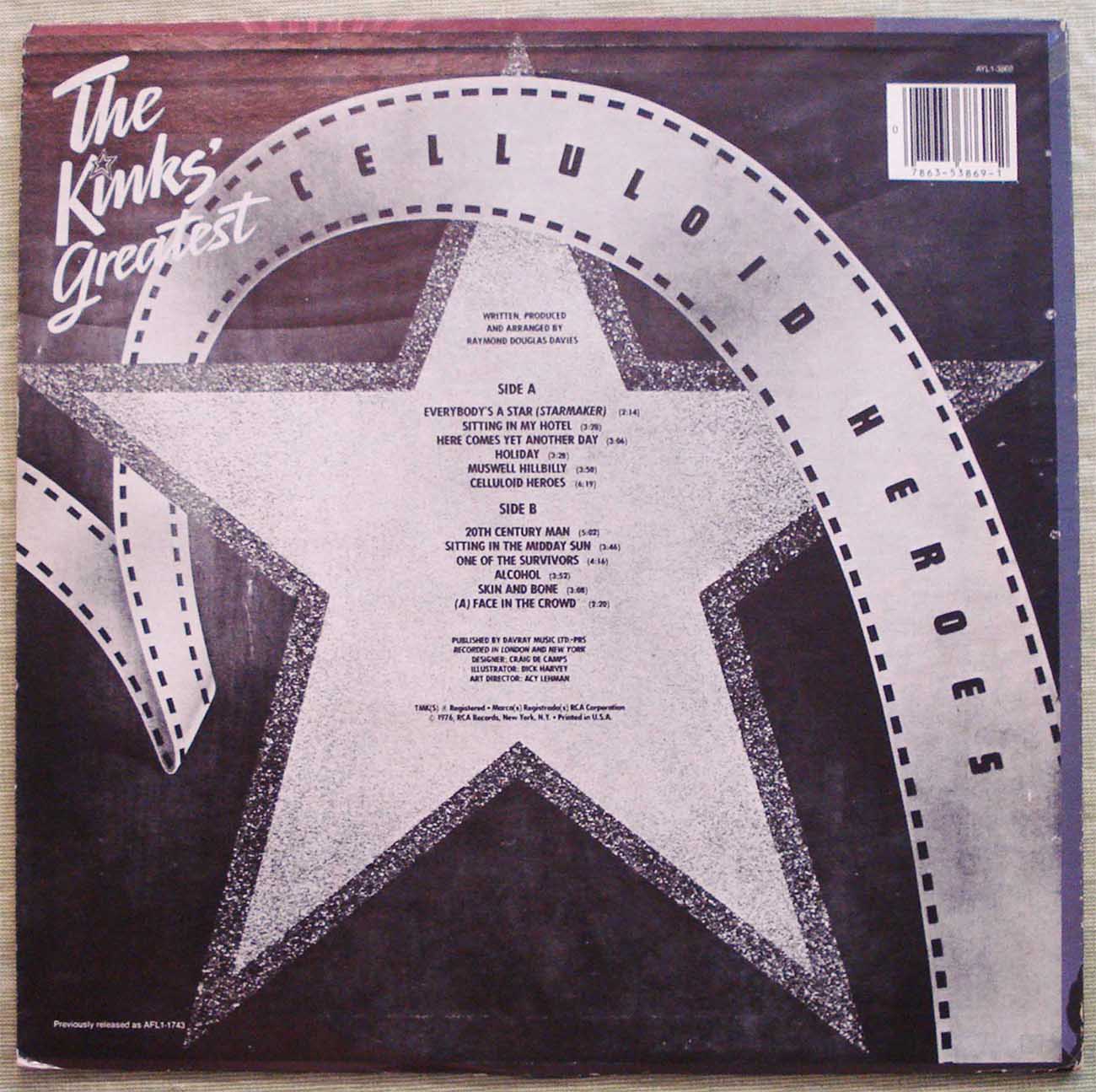 The Kinks - Celluloid Heroes (1976) Vinyl LP 33rpm AYL1-3869