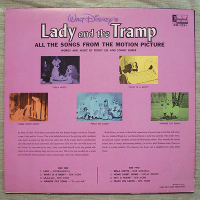 The Lady And The Tramp - All The Songs From The Motion Picture (1964) Vinyl LP 33rpm DQ-1231
