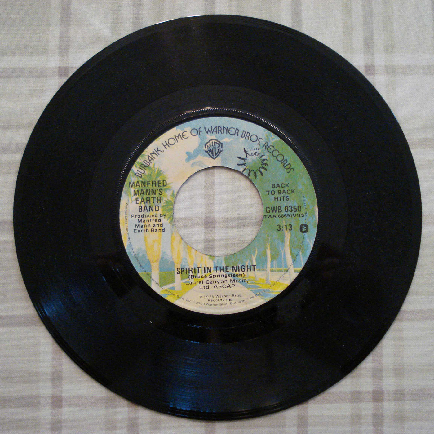 Manfred Mann's Earth Band - Blinded By The Light - Spirit In The Night (1976) Vinyl Single 45rpm GWB 0350