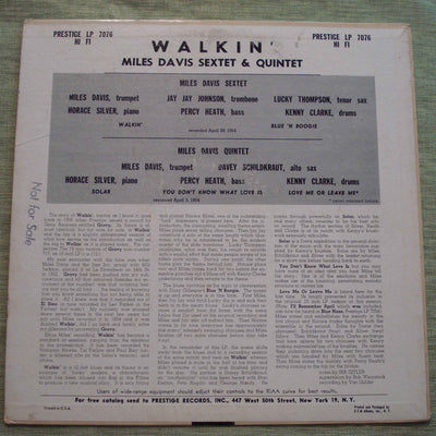 Miles Davis All Stars - Walkin (1954) Vinyl LP 33rpm, LP7076