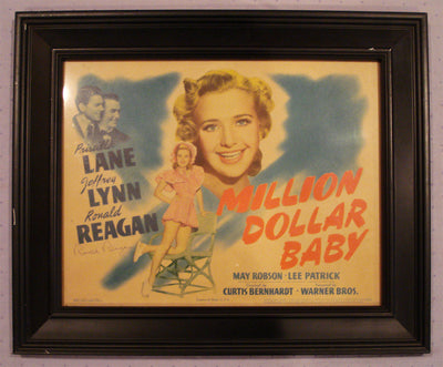 Million Dollar Baby (1941) Lobby Card Autographed by Ronald Reagan