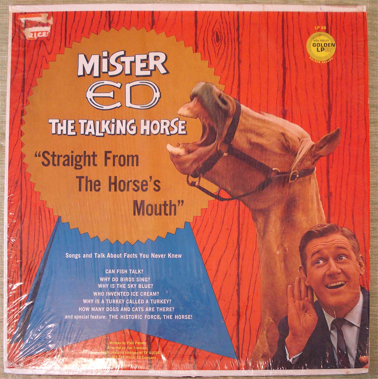 Mister Ed The Talking Horse - Straight From The Horse's Mouth (1962) Vinyl LP 33rpm LP88