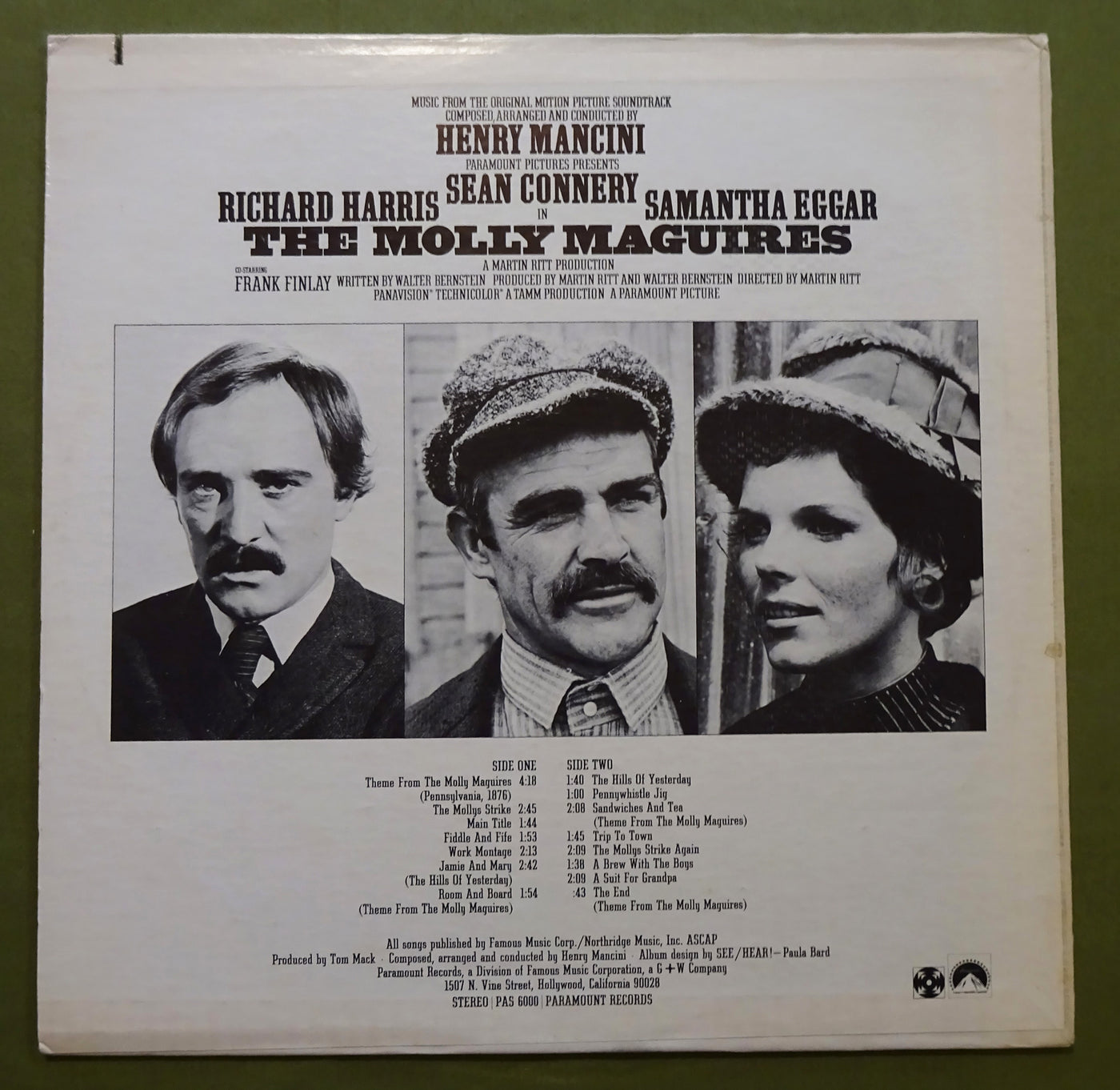 The Molly Maguires Soundtrack (1970) Vinyl LP 33rpm PAS-6000