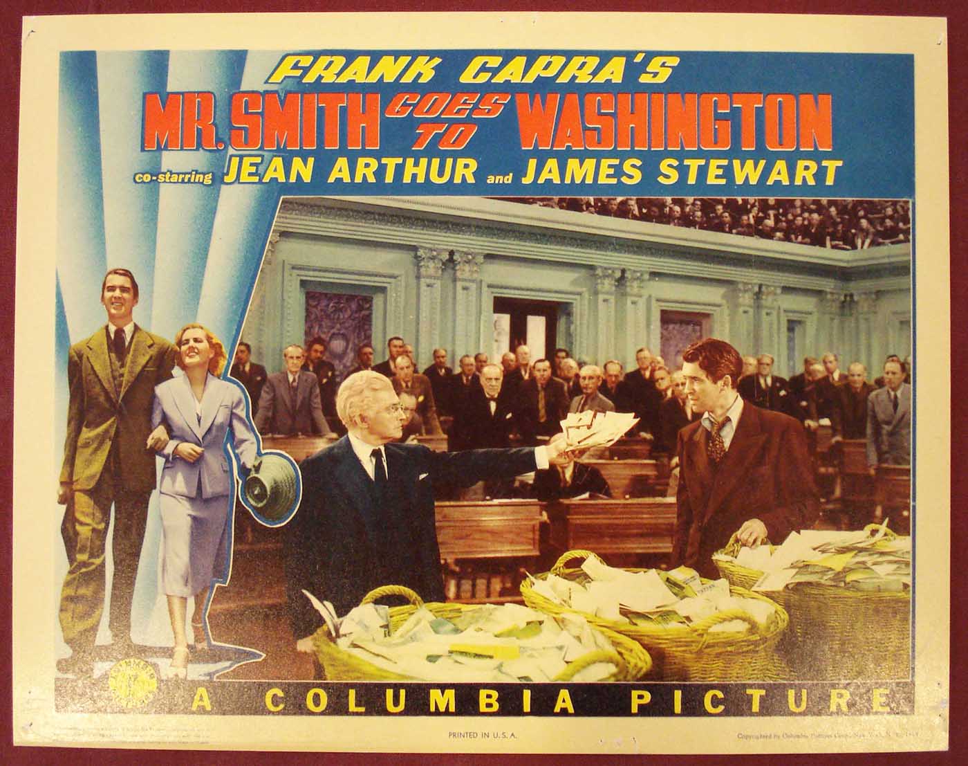 Mr. Smith Goes to Washington (1939) Original Lobby Card (Fine to Very Fine) Frank Capra, James Stewart, Jean Arthur, Claude Rains