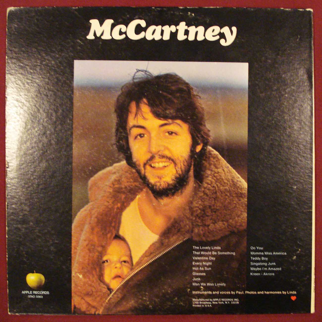 Paul McCartney - McCartney (1970) Vinyl LP 33rpm STAO-3363