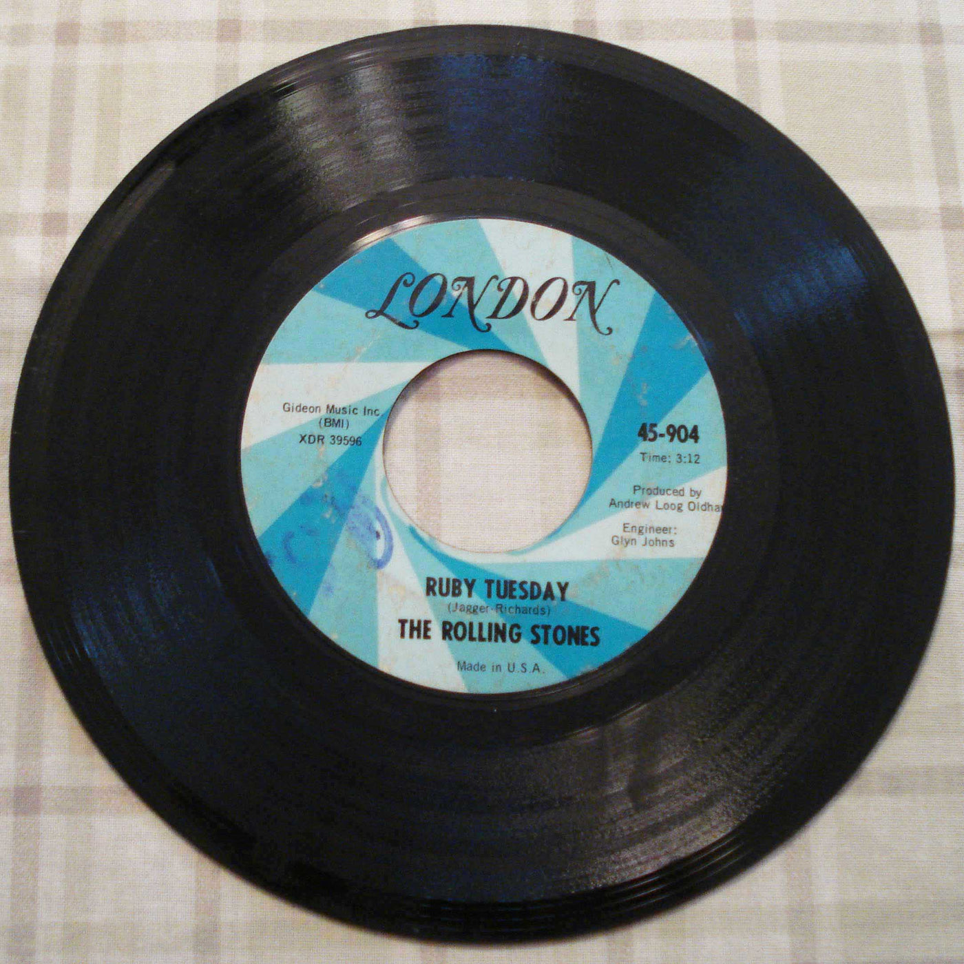 Rolling Stones - Ruby Tuesday-Let's Spend The Night Together (1967) Vinyl Single 45rpm XDR 39596