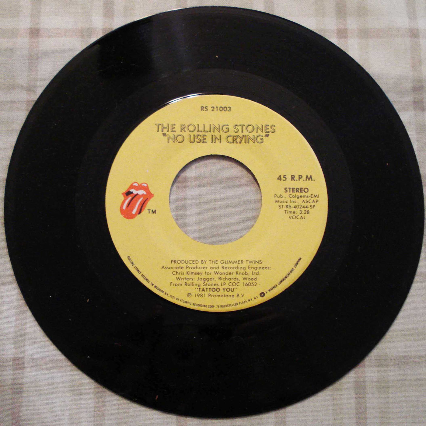 Rolling Stones - Start Me Up-No Use In Crying (1981) Vinyl Single 45rpm RS 21003
