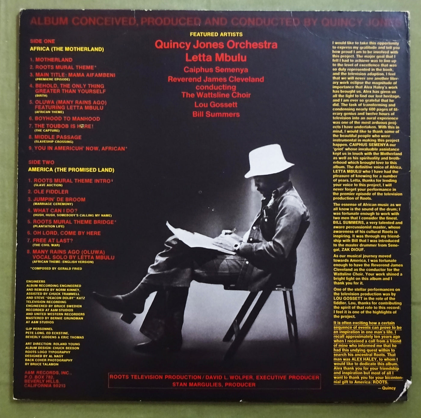 Roots Soundtrack w- Poster (1977) Vinyl LP 33rpm SP-4626