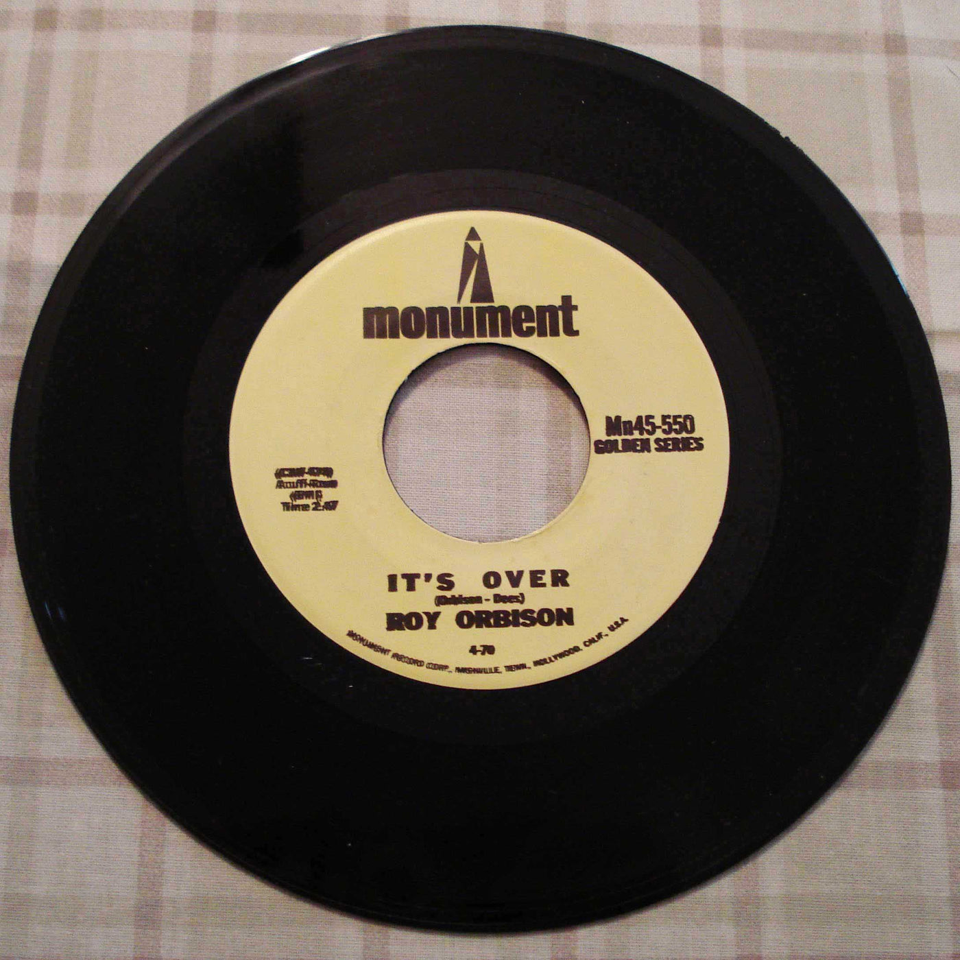 Roy Orbison - Oh Pretty Woman-It's Over (1964) Vinyl Single 45rpm Mn45-550