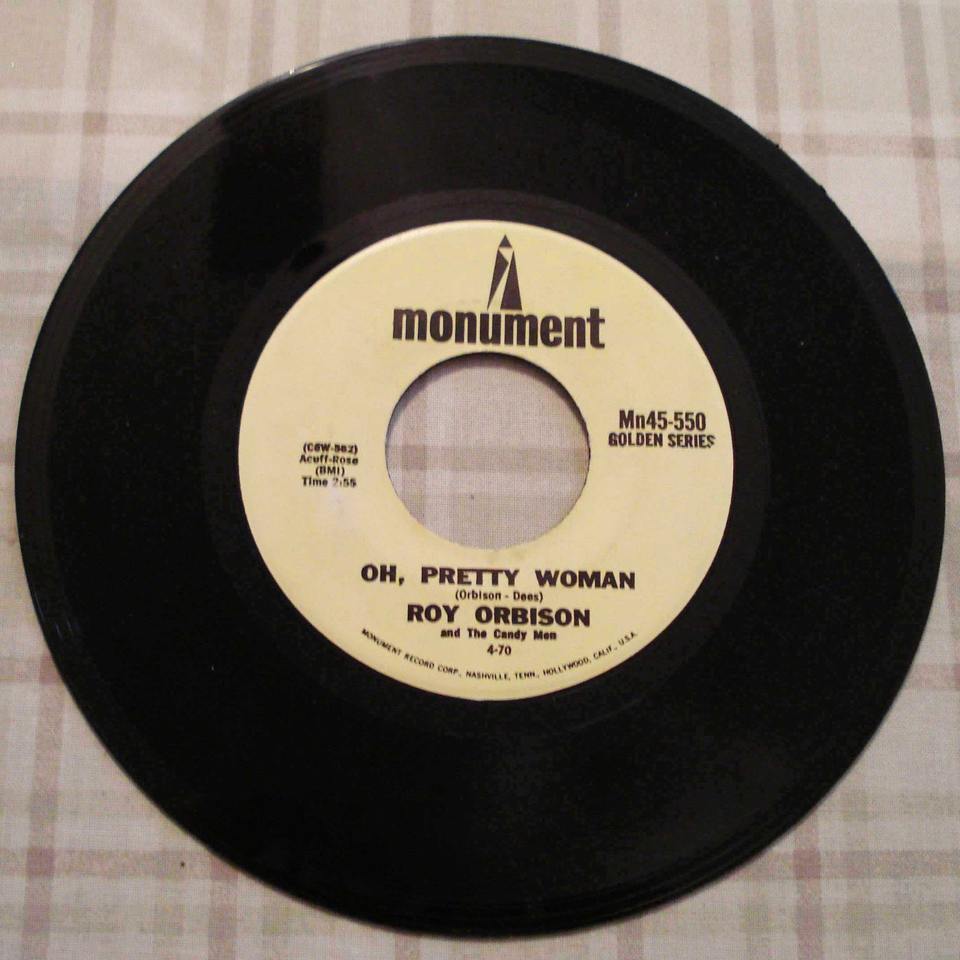 Roy Orbison - Oh Pretty Woman-It's Over (1964) Vinyl Single 45rpm Mn45-550