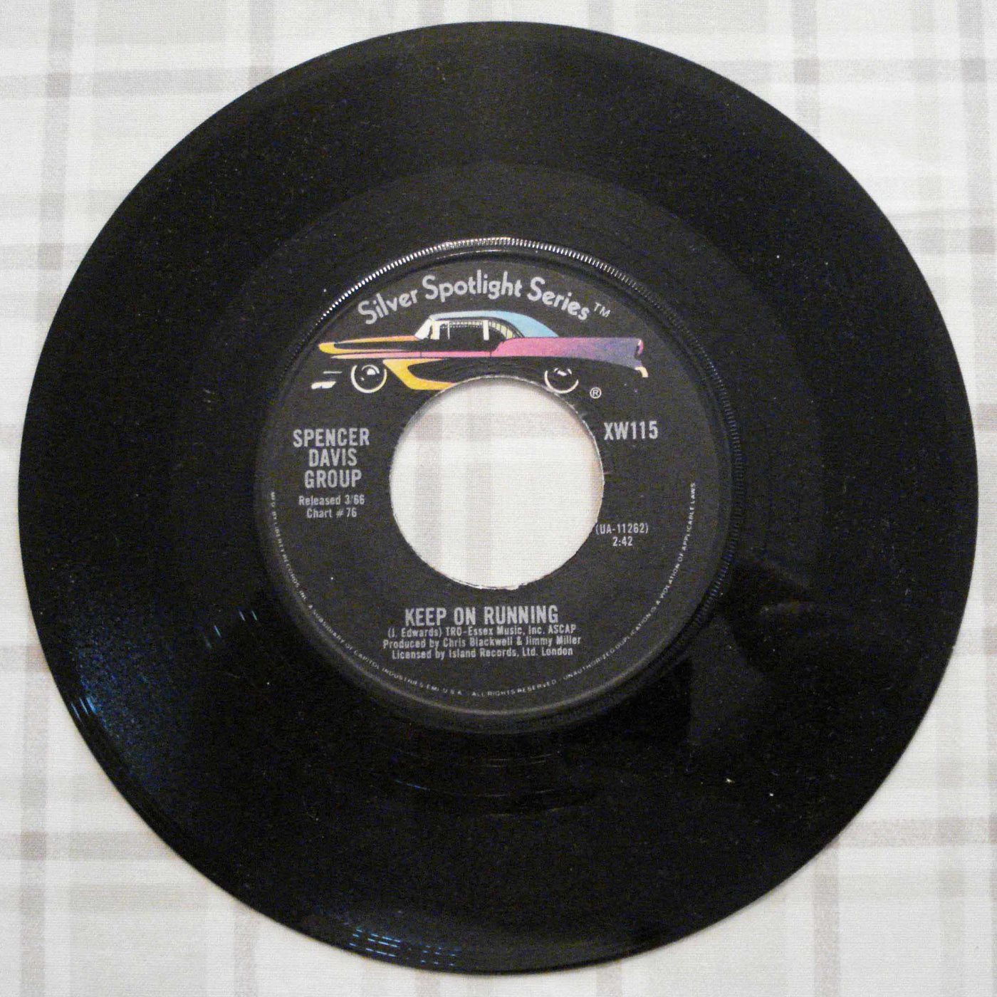 Spencer Davis Group - Keep On Running-Gimme Some Lovin' (1966) Vinyl Single 45rpm XW115