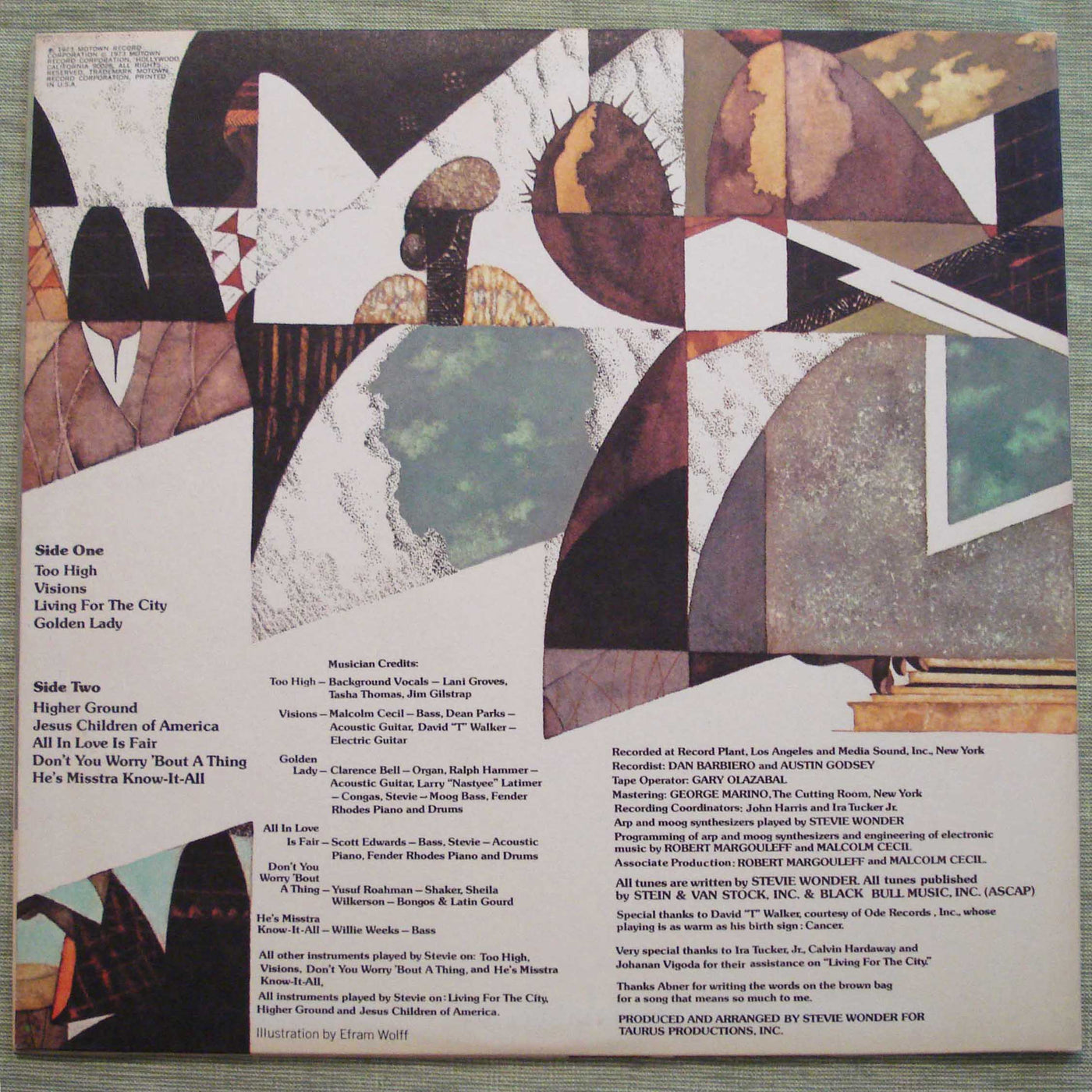 Stevie Wonder - Innervisions (1973) Vinyl LP 33rpm T326L