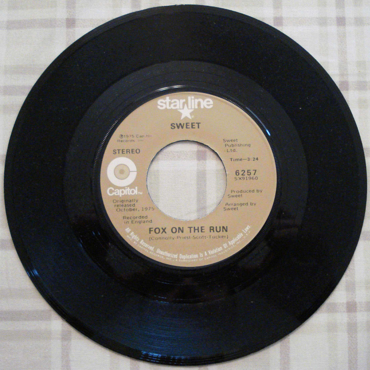 Sweet - Ballroom Blitz-Fox On The Run (1973) Vinyl Single 45rpm 6257