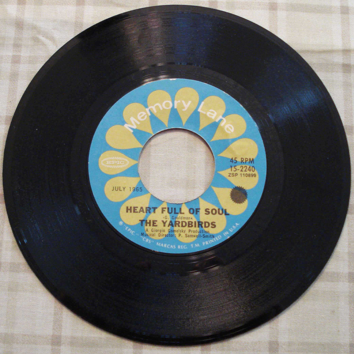 The Yardbirds - Heart Full Of Soul-For Your Love (1965) Vinyl Single 45rpm 15-2240