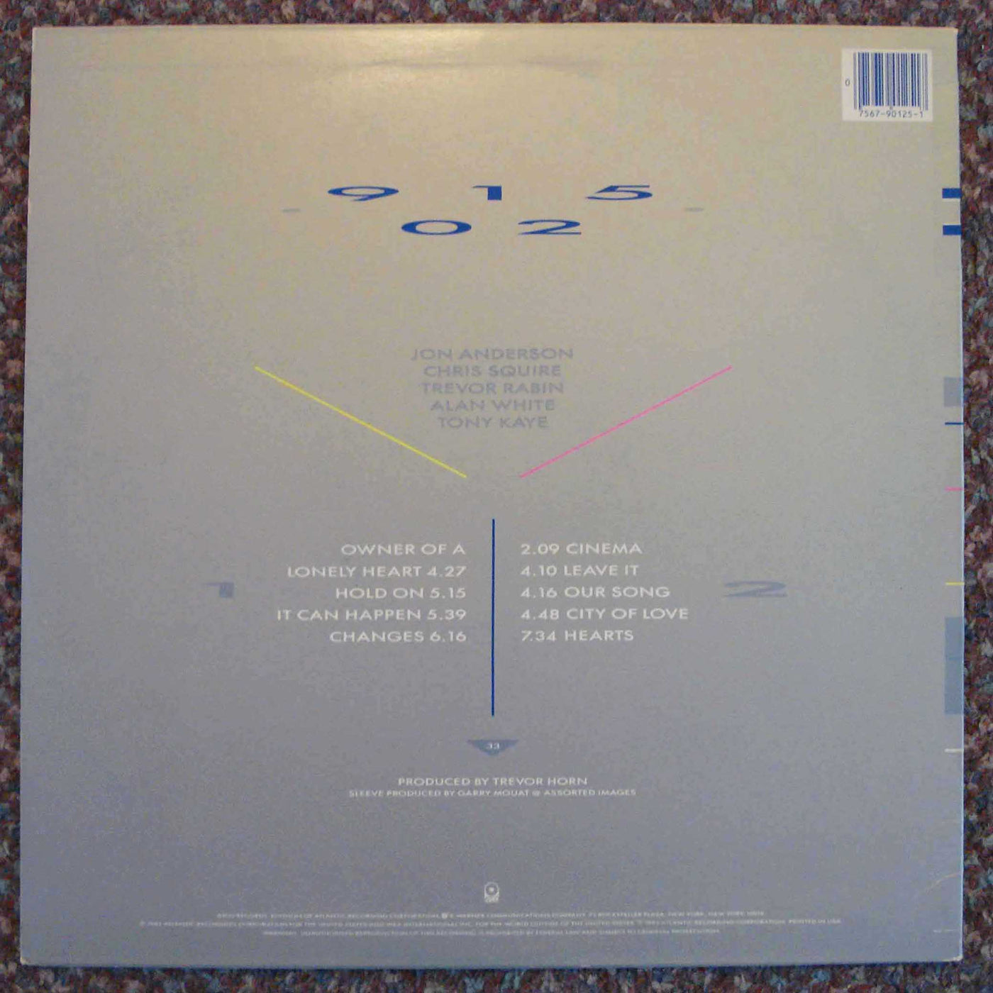 Yes - 90125 (1983) Vinyl LP 33rpm A190125